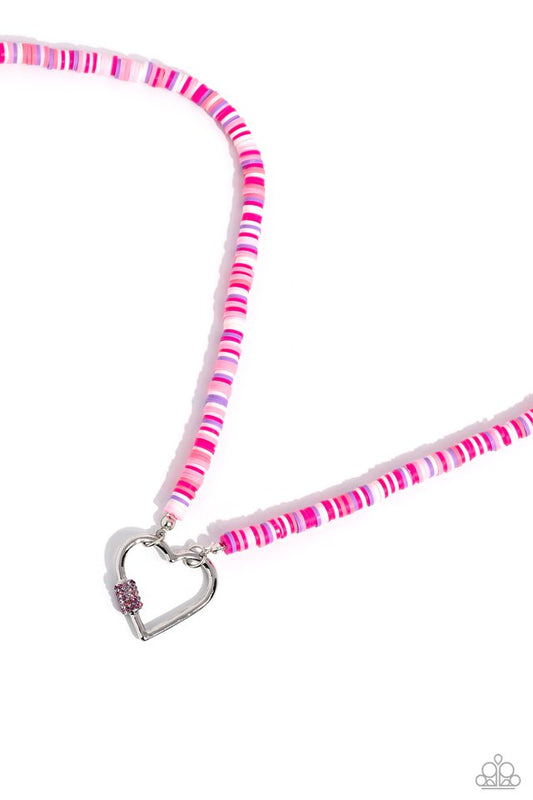Clearly Carabiner - Pink - Paparazzi Necklace Image