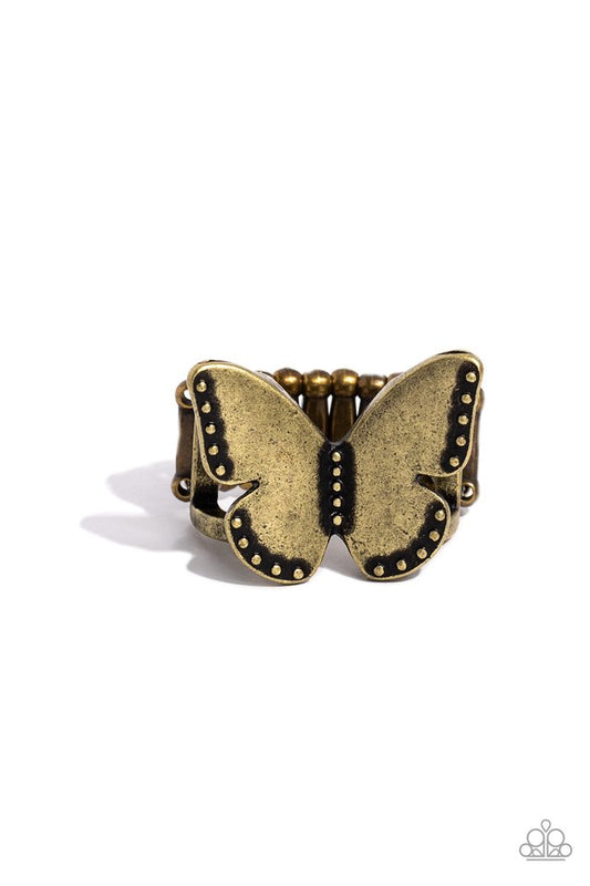 Soaring Santa Fe - Brass - Paparazzi Ring Image