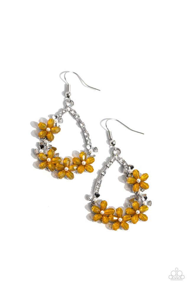 Boisterous Blooms - Yellow - Paparazzi Earring Image