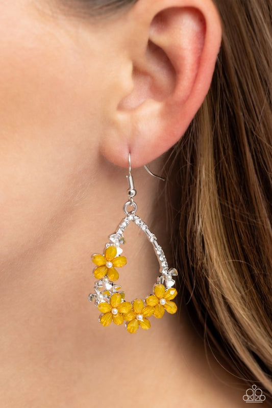 Boisterous Blooms - Yellow - Paparazzi Earring Image