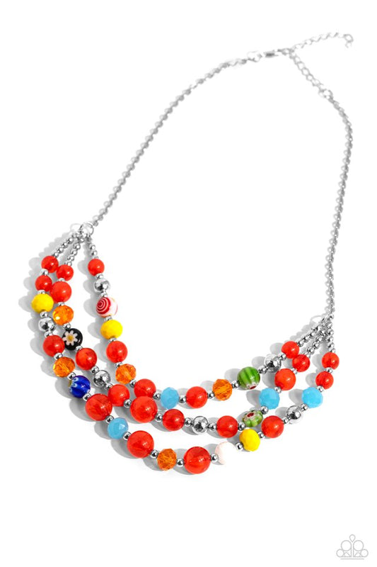 Summer Scope - Red - Paparazzi Necklace Image