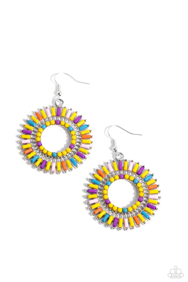 Ferris Wheel Finale - Yellow - Paparazzi Earring Image