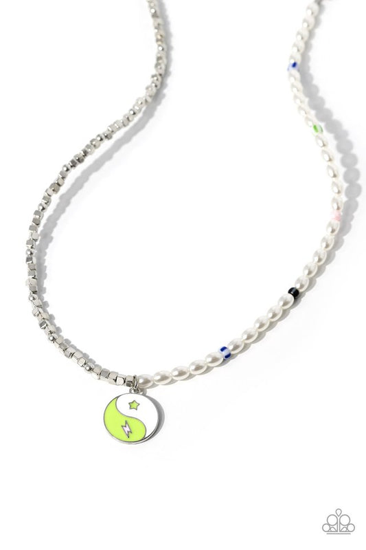 Youthful Yin and Yang - Green - Paparazzi Necklace Image