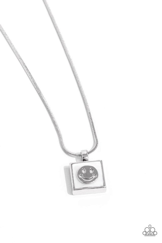 Smiley Season - White - Paparazzi Necklace Image