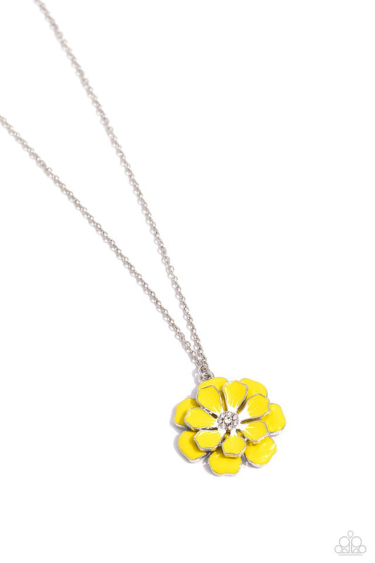 Beyond Blooming - Yellow - Paparazzi Necklace Image