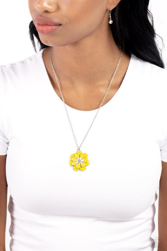 Beyond Blooming - Yellow - Paparazzi Necklace Image