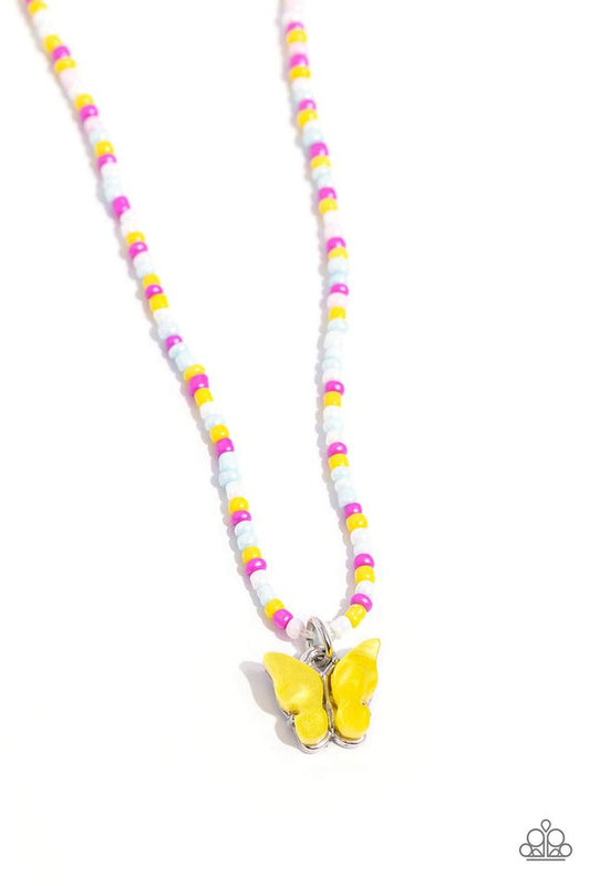 Soaring Shell - Yellow - Paparazzi Necklace Image