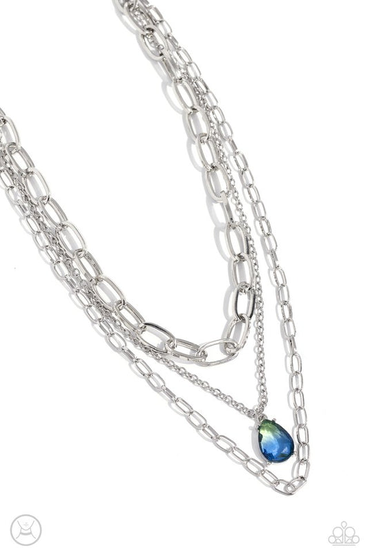 Teardrop Tiers - Green - Paparazzi Necklace Image