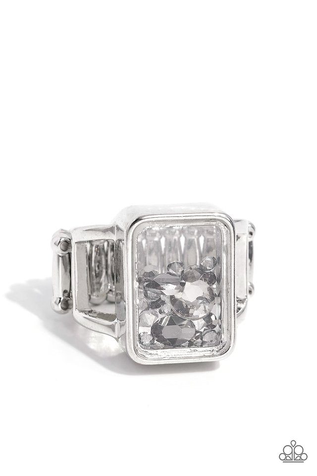 Encased Envy - Silver - Paparazzi Ring Image
