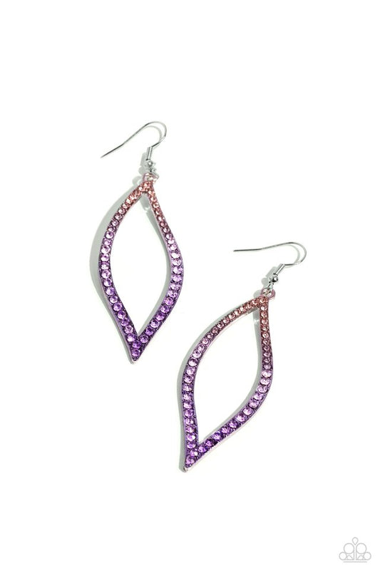Admirable Asymmetry - Purple - Paparazzi Earring Image