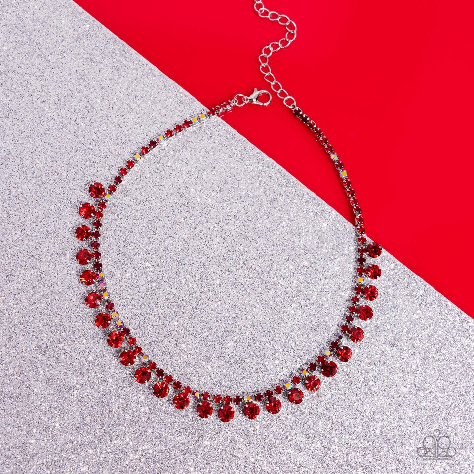 Ritzy Rhinestones - Red - Paparazzi Necklace Image