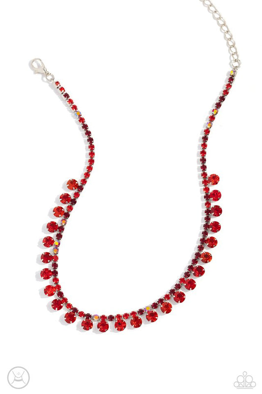 Ritzy Rhinestones - Red - Paparazzi Necklace Image