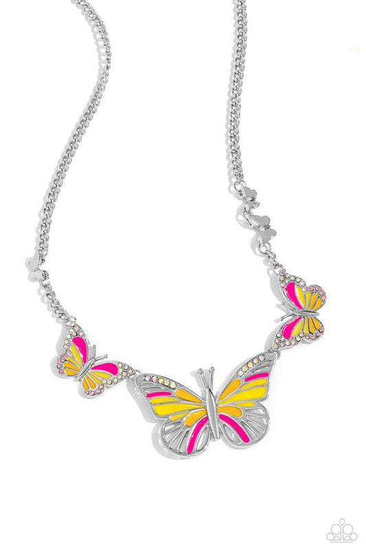 The FLIGHT Direction - Yellow - Paparazzi Necklace Image