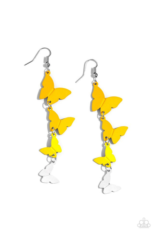 Haphazard Headliner - Yellow - Paparazzi Earring Image