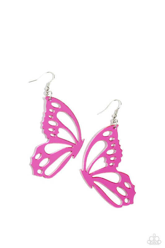 WING of the World - Pink - Paparazzi Earring Image