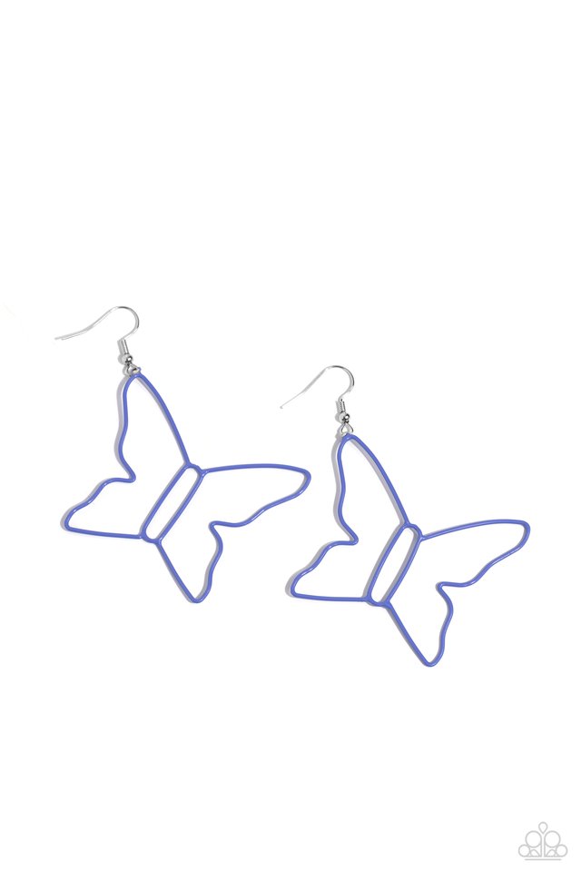 Soaring Silhouettes - Blue - Paparazzi Earring Image
