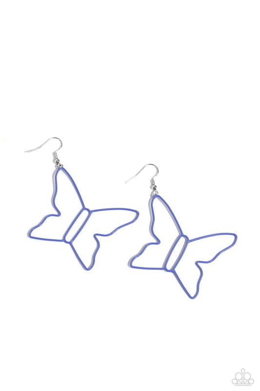 Soaring Silhouettes - Blue - Paparazzi Earring Image