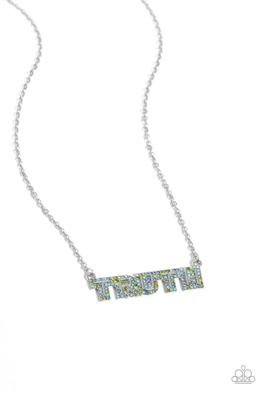 Truth Trinket - Blue - Paparazzi Necklace Image