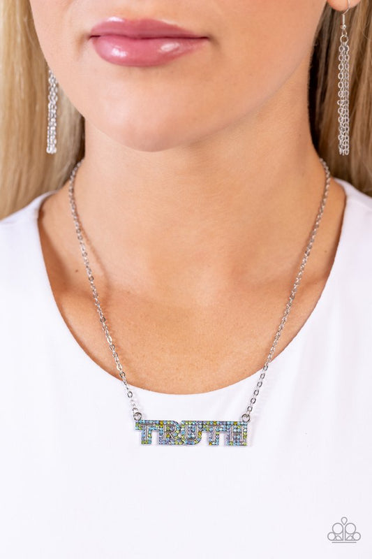 Truth Trinket - Blue - Paparazzi Necklace Image