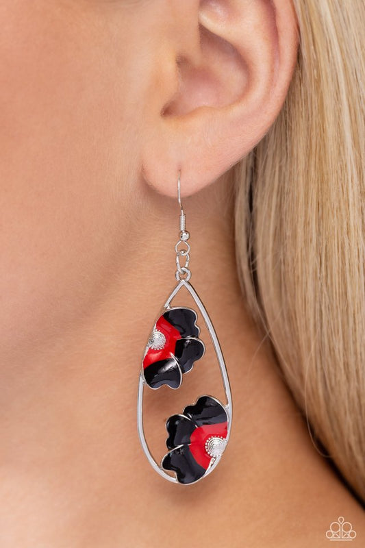 Airily Abloom - Black - Paparazzi Earring Image