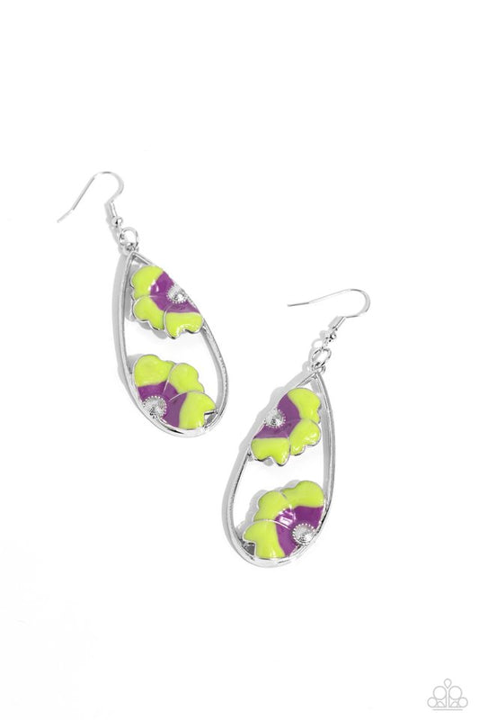 Airily Abloom - Green - Paparazzi Earring Image