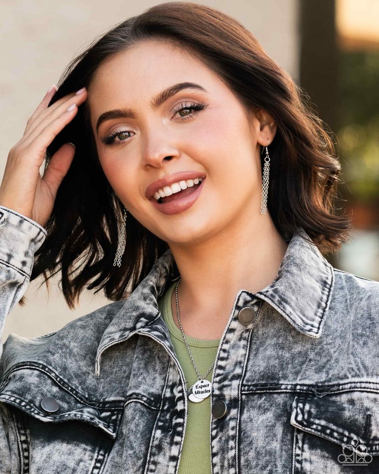 Expect Miracles - White - Paparazzi Necklace Image