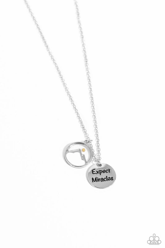 Expect Miracles - White - Paparazzi Necklace Image