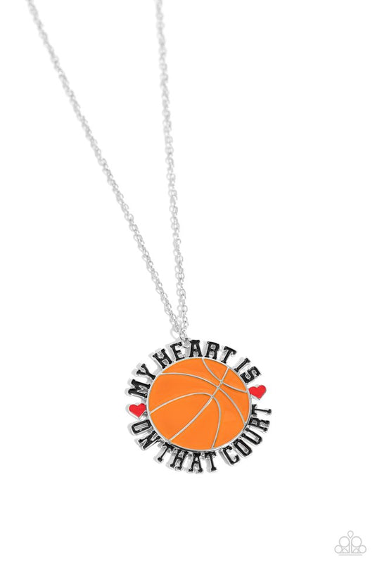 Courting Courtside - Orange - Paparazzi Necklace Image