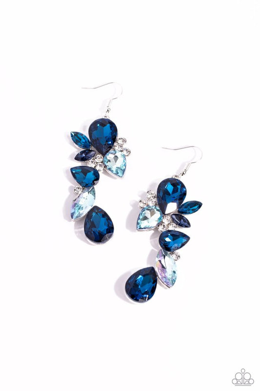 Fancy Flaunter - Blue - Paparazzi Earring Image