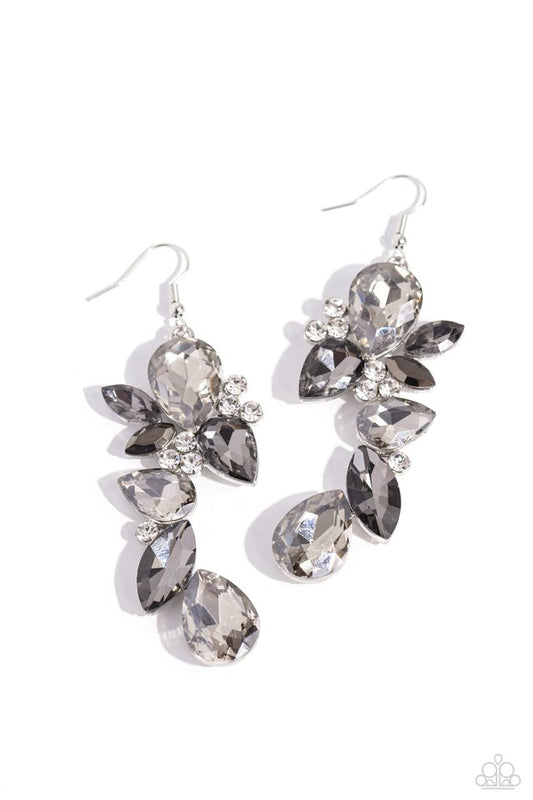 Fancy Flaunter - Silver - Paparazzi Earring Image