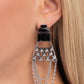 Dangling Art Deco - Black - Paparazzi Earring Image