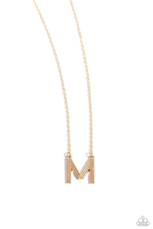 Leave Your Initials - Gold - M - Paparazzi Necklace Image