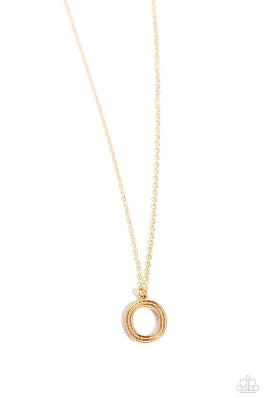 Leave Your Initials - Gold - O - Paparazzi Necklace Image