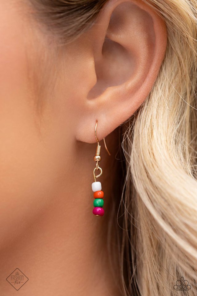 Multicolored Mashup - Gold - Paparazzi Necklace Image