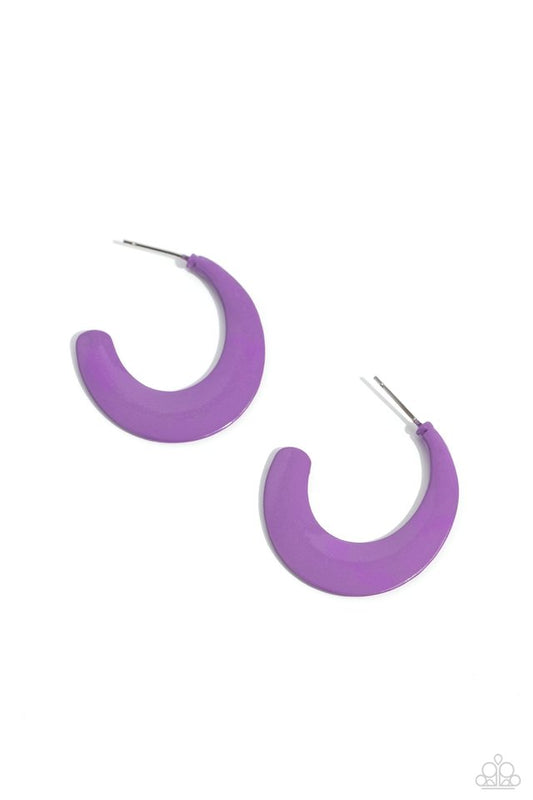 Fun-Loving Feature - Purple - Paparazzi Earring Image