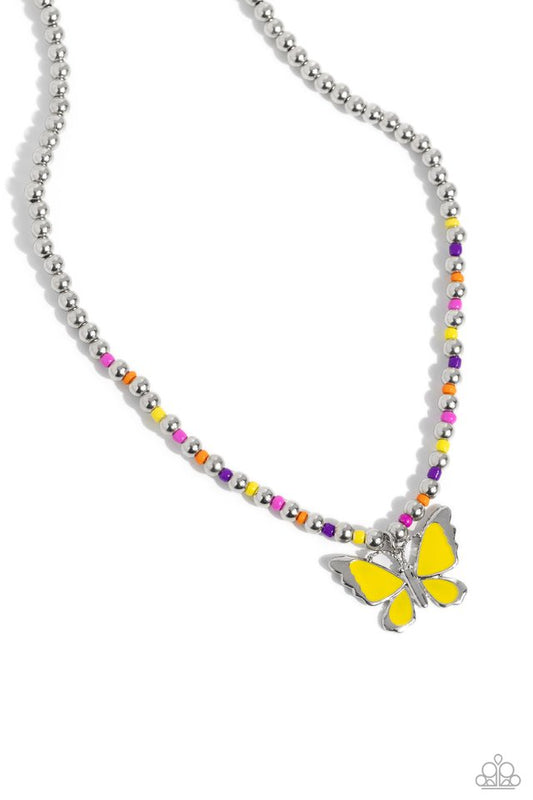 Vibrant Flutter - Yellow - Paparazzi Necklace Image