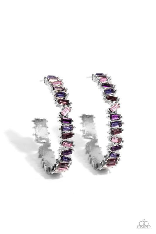 Effortless Emeralds - Purple - Paparazzi Earring Image