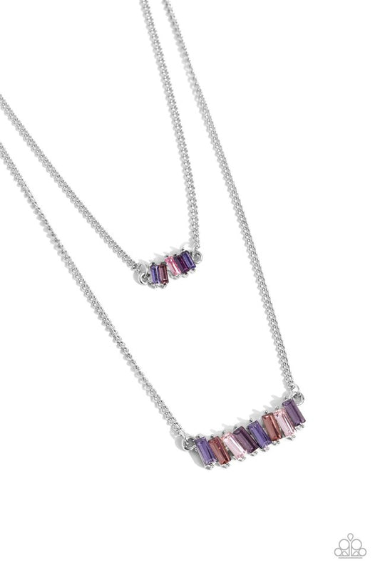 Easygoing Emeralds - Purple - Paparazzi Necklace Image