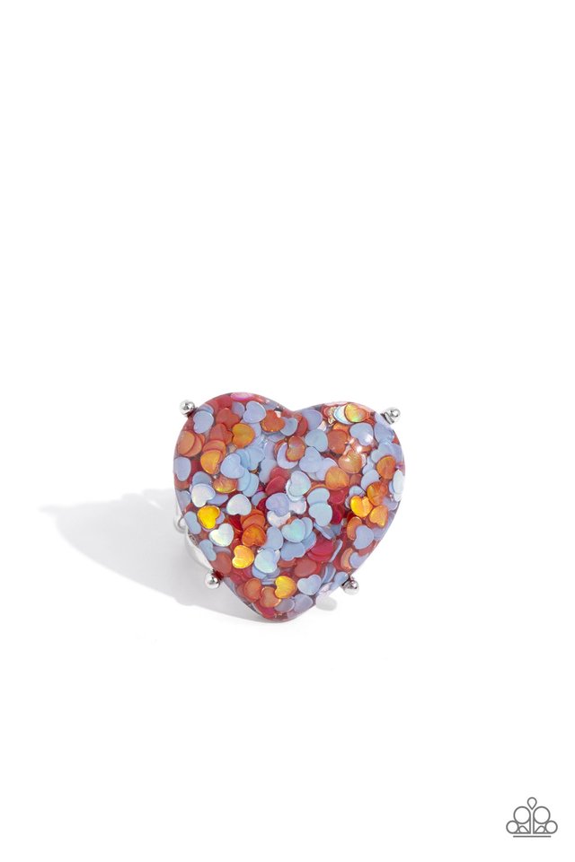 Patterned Promenade - Red - Paparazzi Ring Image