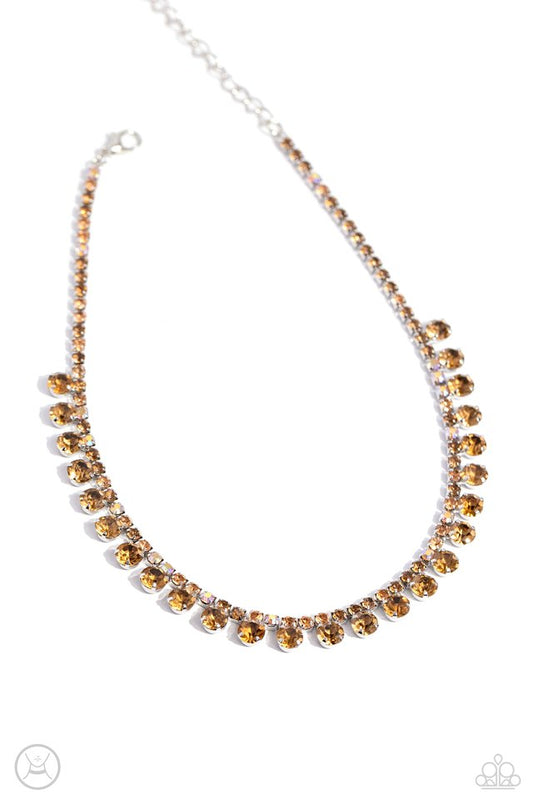 Ritzy Rhinestones - Brown - Paparazzi Necklace Image