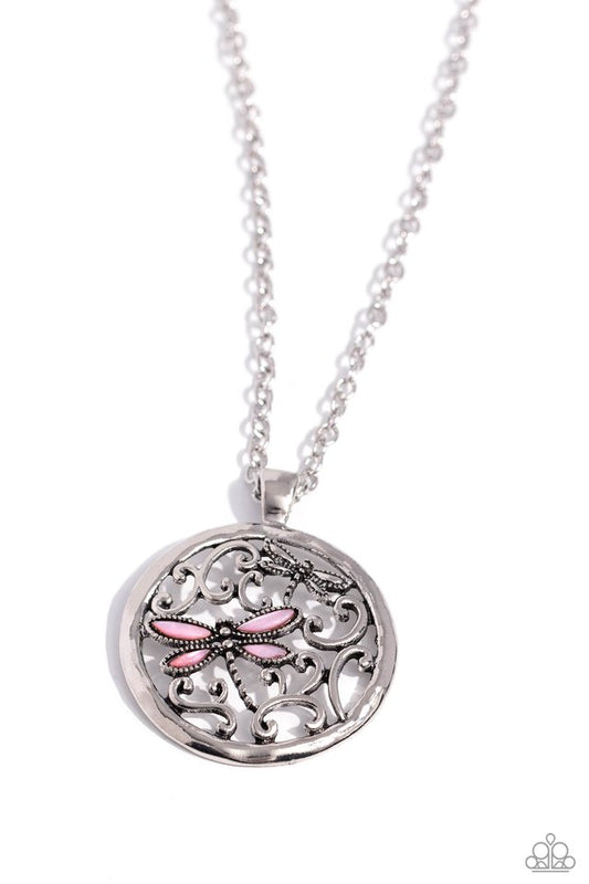 Dragonfly Daydream - Pink - Paparazzi Necklace Image
