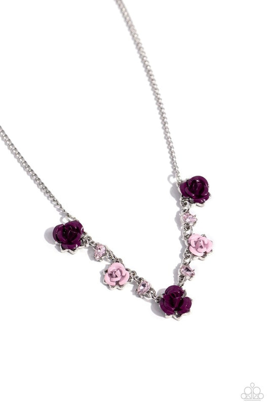 Strike a ROSE - Purple - Paparazzi Necklace Image
