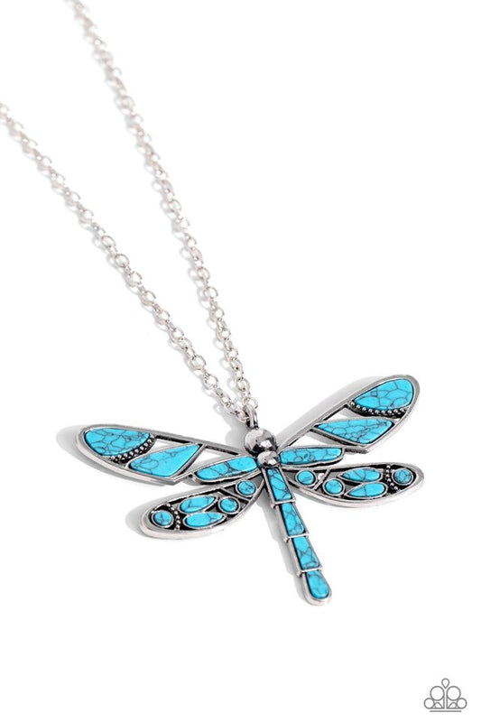 FLYING Low - Blue - Paparazzi Necklace Image