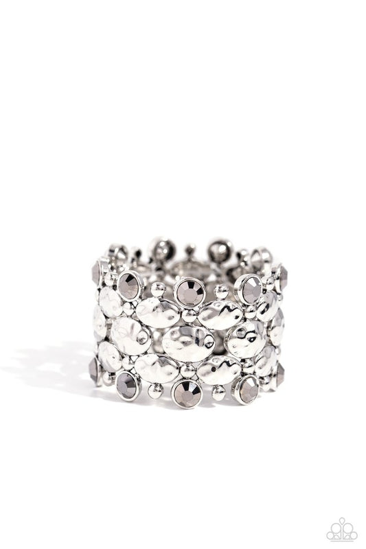 Hammered Headliner - Silver - Paparazzi Bracelet Image