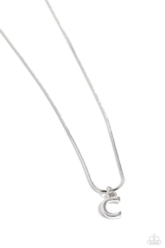 Seize the Initial - Silver - C - Paparazzi Necklace Image