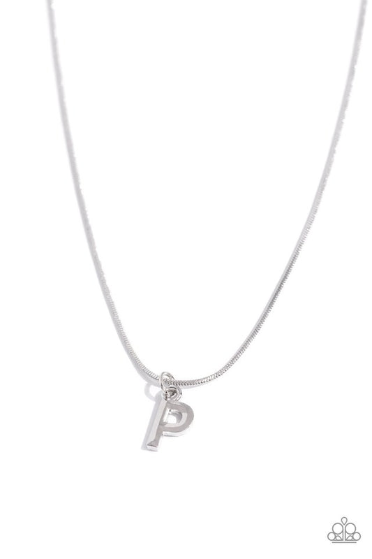 Seize the Initial - Silver - P - Paparazzi Necklace Image
