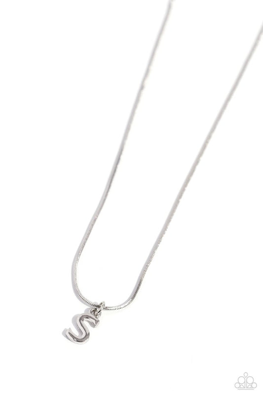 Seize the Initial - Silver - S - Paparazzi Necklace Image