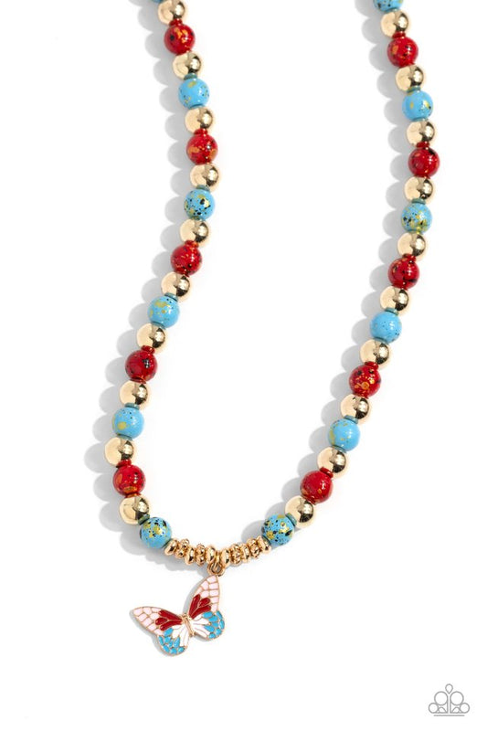 Speckled Story - Red - Paparazzi Necklace Image