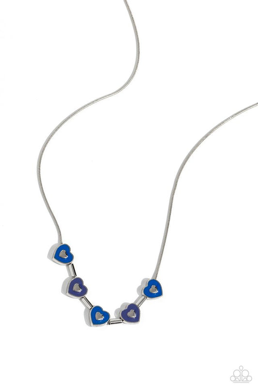 ECLECTIC Heart - Blue - Paparazzi Necklace Image