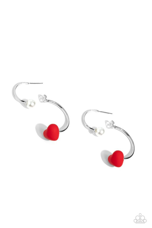 Romantic Representative - Red - Paparazzi Earring Image
